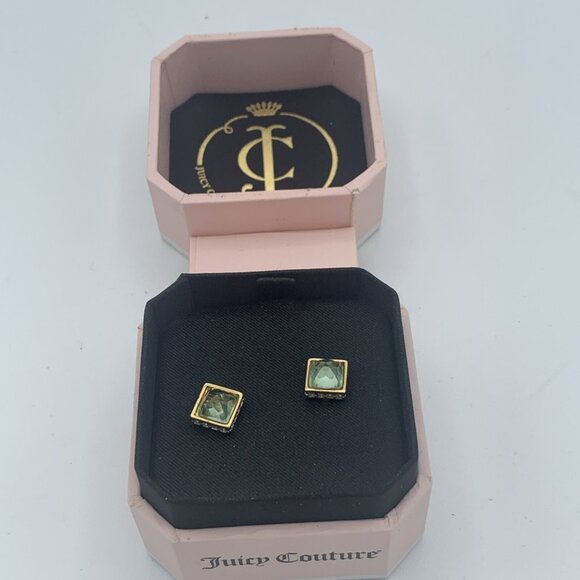 Juicy Courture Pyramid Stone Studs Earrings - Picture 2 of 15